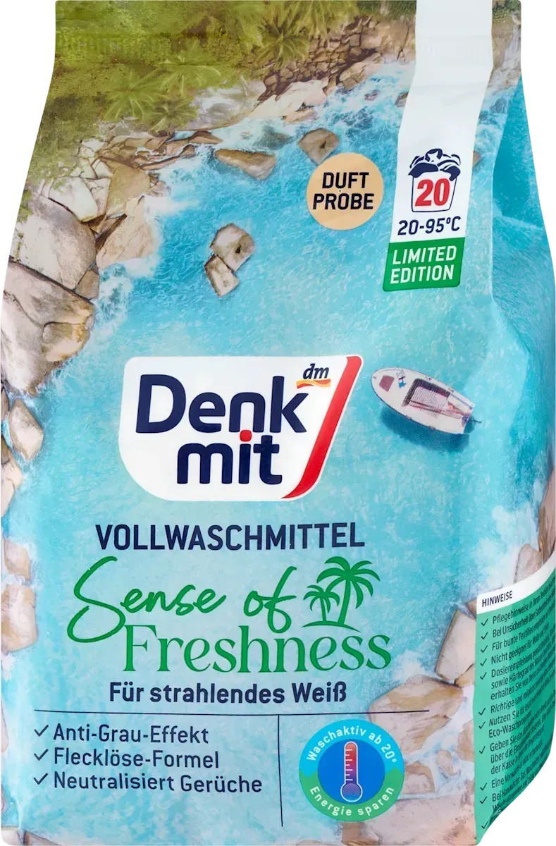 Стиральный порошок для белого белья Denkmit Ощущение свежести, 1.35 кг