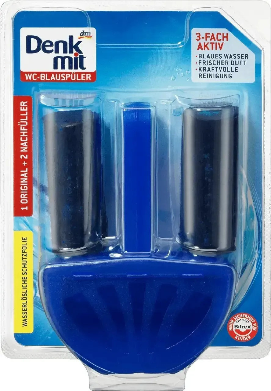 Підвісний блок для унітазу Denkmit WC Blauspüler 3-fach activ 3шт