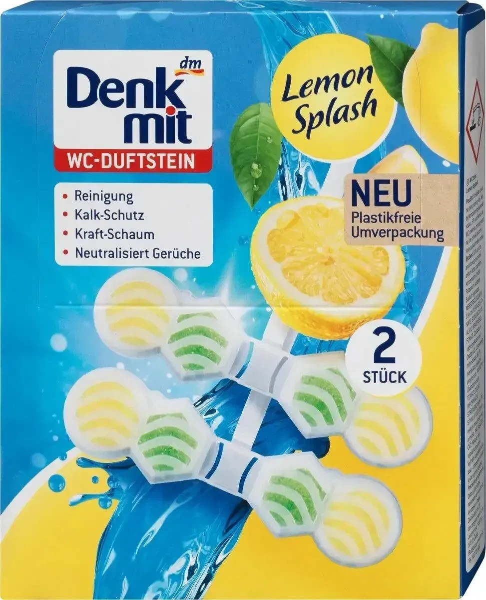 Підвісні таблетки для унітазу Denkmit WC Multi-Aktiv Lemon Splash 2шт