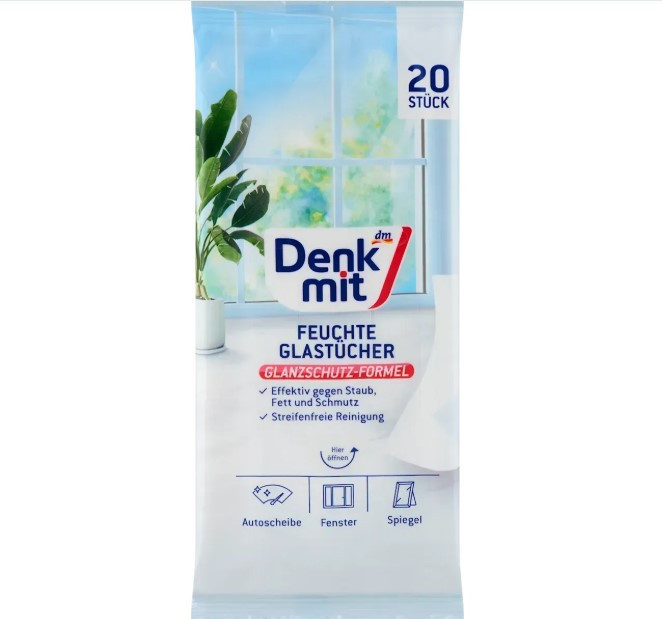 Denkmit влажные салфетки для стекла 20 шт