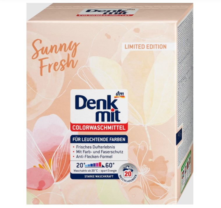 Порошок для стирки DenkMit Sunny Fresh для цветной 20 стирок, 1.3 кг