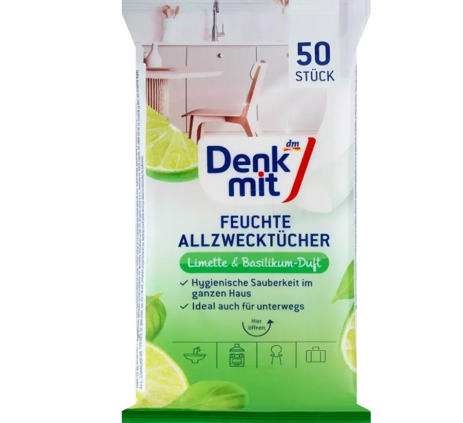 Влажные салфетки для уборки Denkmit Lime 50 шт
