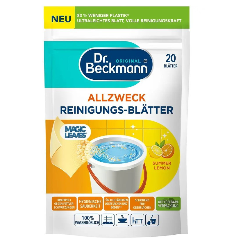 Dr.Beckmann Magic растворимые салфетки универсальные Лимон 20шт