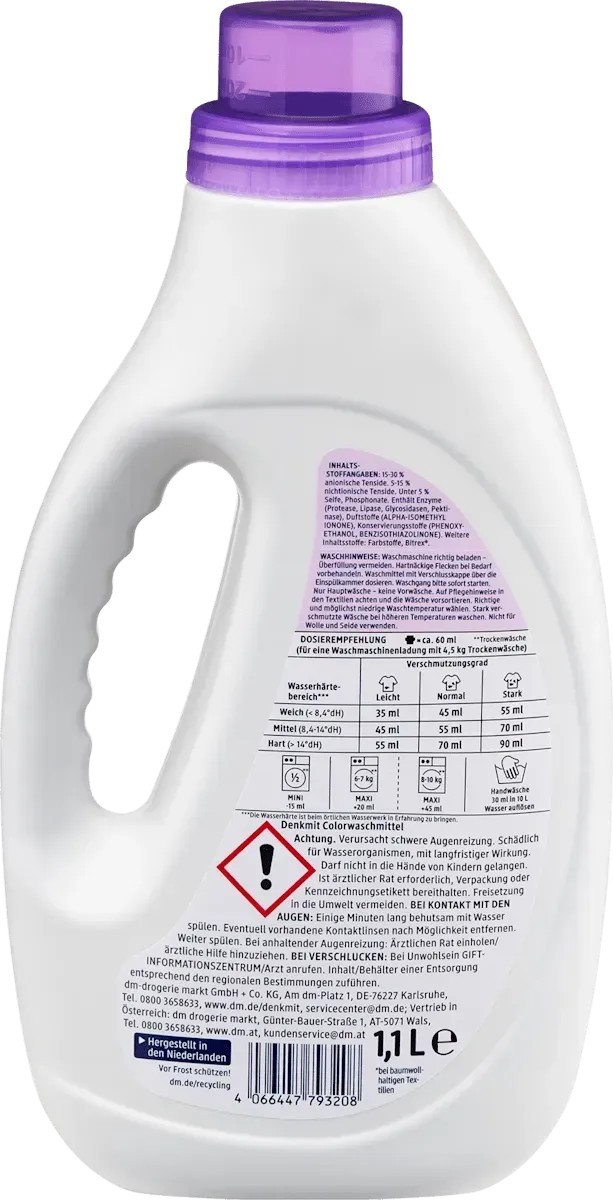 Гель для стирки Denkmit Colorwaschmittel 1,1л.11