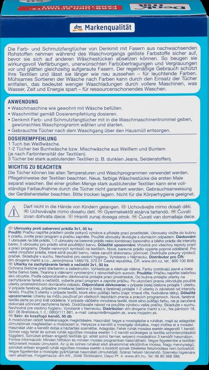 Абсорбуючі серветки для прання кольорових речей Denkmit, 50 шт.11