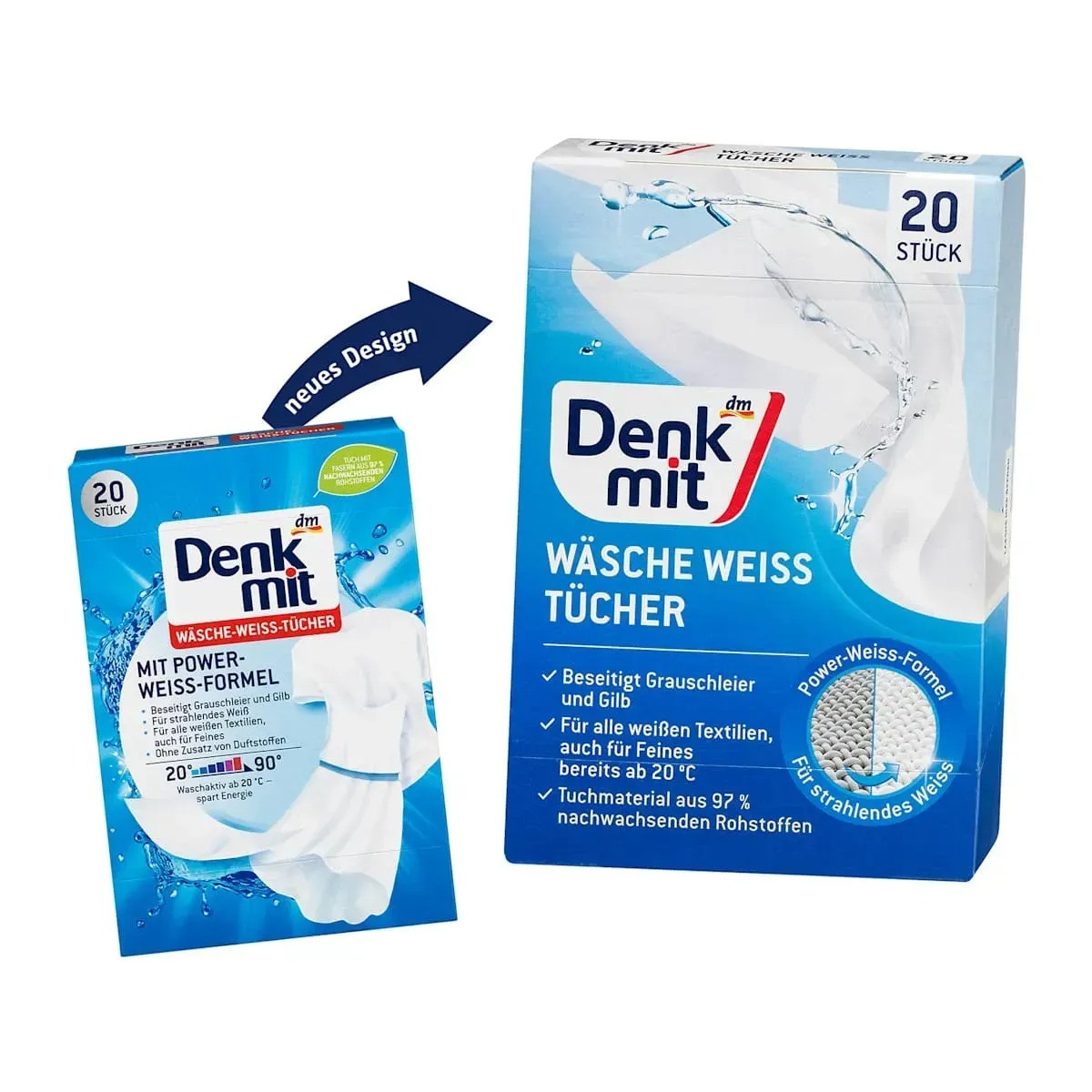 Отбеливающие салфетки для стирки Denkmit для белого белья, 20 шт.44